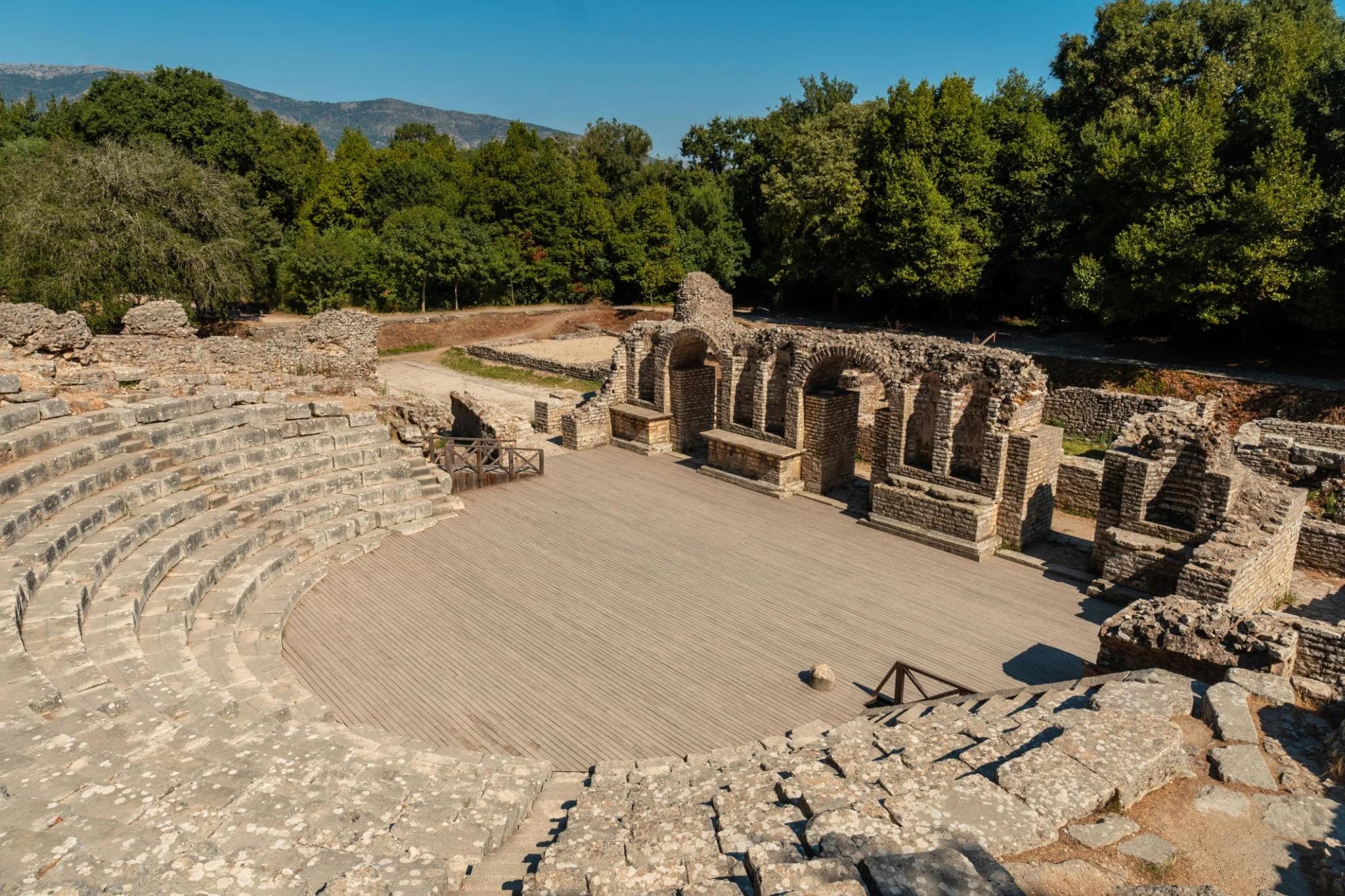 Ancient Roman ruins amphitheater of Butrint, Albania